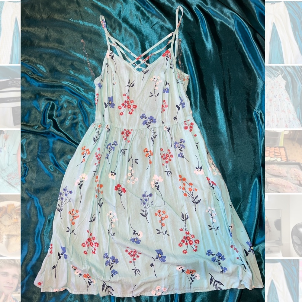 Sun Dress - light blue floral